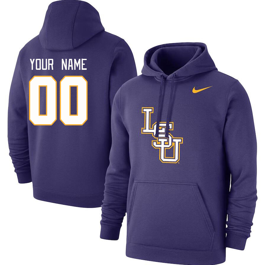 Custom LSU Tigers Name And Number College Hoodie-Purple